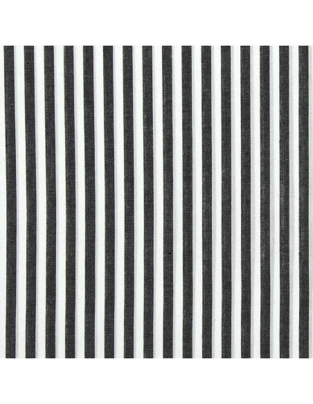 Tissu popeline de coton - Rayures larges - Gris foncé