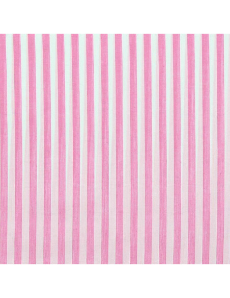 Tissu popeline de coton - Rayures larges - Rose