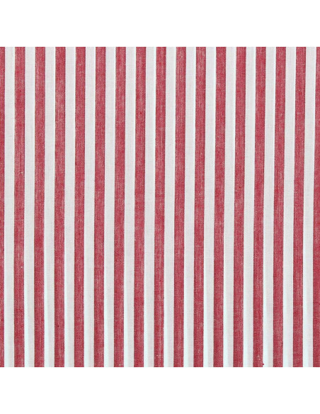 Tissu popeline de coton - Rayures larges - Rouge