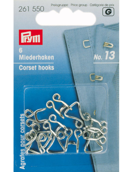 Agrafes et portes pour corsets - Argent par 6
