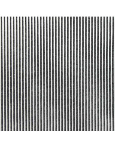 Tissu popeline de coton - Rayures fines - Gris foncé
