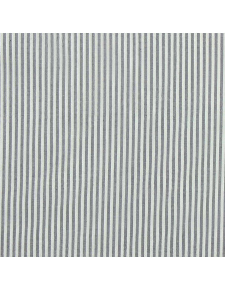 Tissu popeline de coton - Rayures fines - Gris