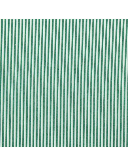 Tissu popeline de coton - Rayures fines - Vert foncé