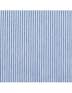 Tissu popeline de coton - Rayures fines - Bleu 2