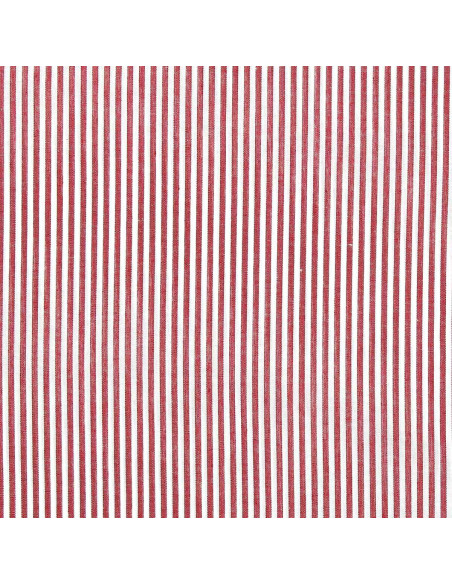 Tissu popeline de coton - Rayures fines - Rouge
