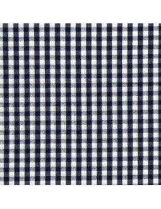 Tissu popeline de coton - Vichy grands carreaux - Bleu marine 2