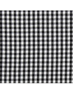 Tissu popeline de coton - Vichy grands carreaux - Noir 2