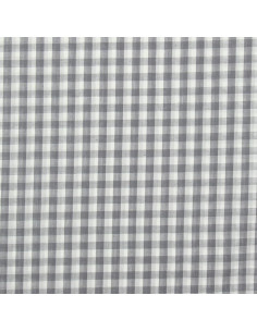 Tissu popeline de coton - Vichy grands carreaux - Gris 2