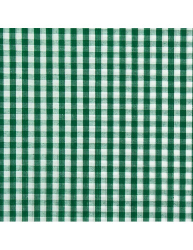 Tissu popeline de coton - Vichy grands carreaux - Vert foncé