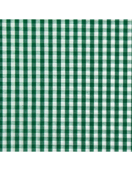 Tissu popeline de coton - Vichy grands carreaux - Vert foncé