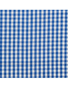 Tissu popeline de coton - Vichy grands carreaux - Bleu 2