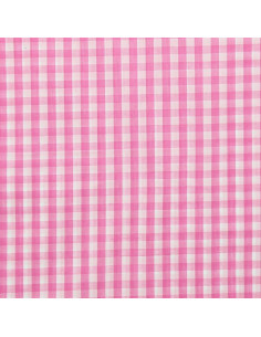 Tissu popeline de coton - Vichy grands carreaux - Rose 2