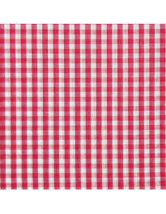 Tissu popeline de coton - Vichy grands carreaux - Framboise 2