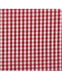 Tissu popeline de coton - Vichy grands carreaux - Rouge 2
