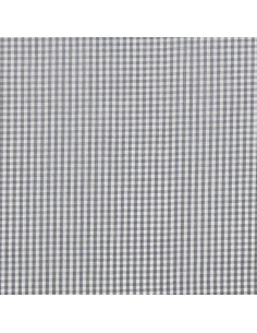 Tissu popeline de coton - Vichy petits carreaux - Gris 2