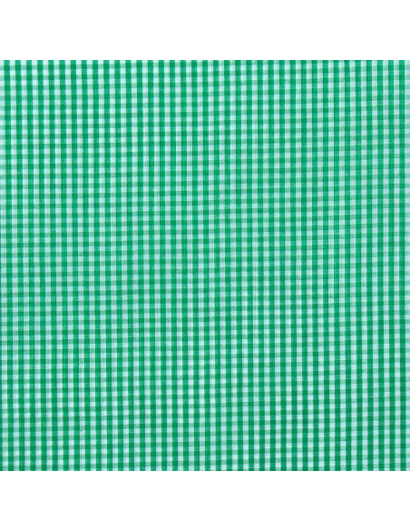 Tissu popeline de coton - Vichy petits carreaux - Vert