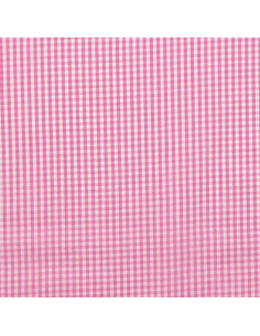 Tissu popeline de coton - Vichy petits carreaux - Rose 2