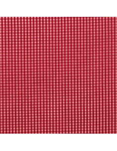 Tissu popeline de coton - Vichy petits carreaux - Rouge 2