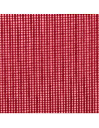 Tissu popeline de coton - Vichy petits carreaux - Rouge