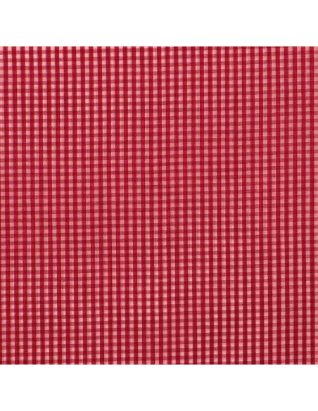 Tissu popeline de coton - Vichy petits carreaux - Rouge