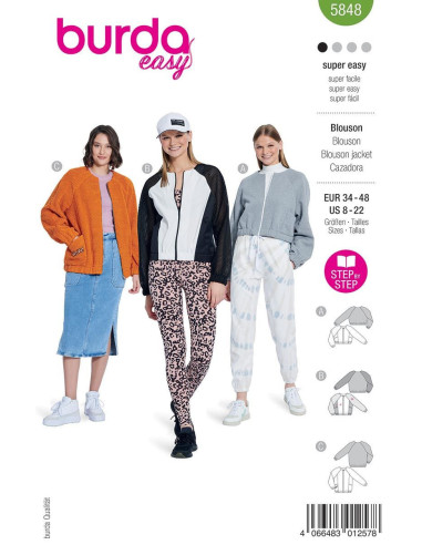 Patron de blouson - Burda 5848