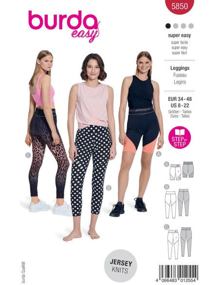 Patron de leggings - Burda 5850