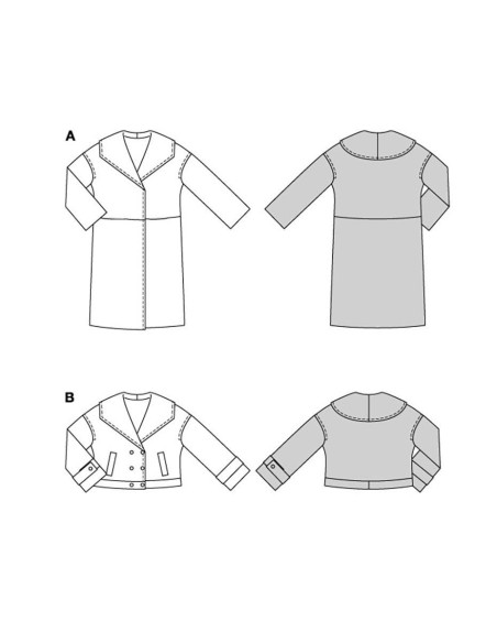Patron de veste et manteau - Burda 5860