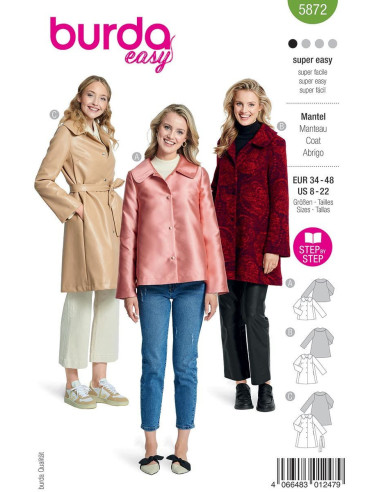 Patron de manteau - Burda 5872