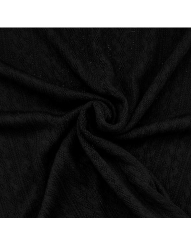 Tissu maille tricot jacquard - Noir