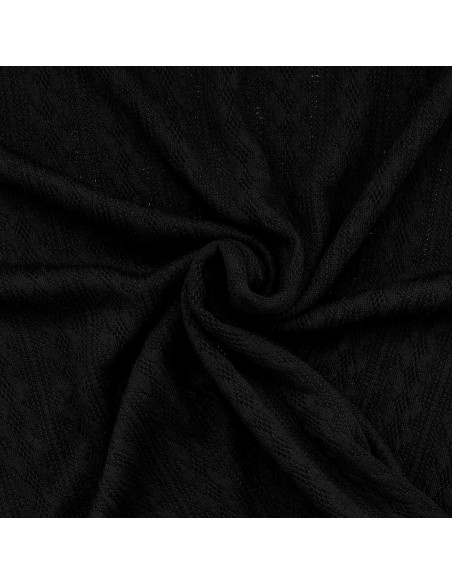 Tissu maille tricot jacquard - Noir