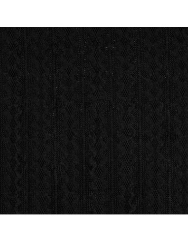 Tissu maille tricot jacquard - Noir
