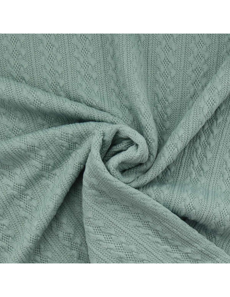 Tissu maille tricot jacquard - Vert de gris