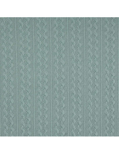 Tissu maille tricot jacquard - Vert de gris