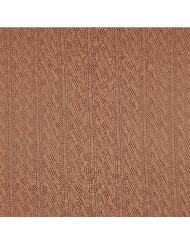 Tissu maille tricot jacquard - Beige foncé