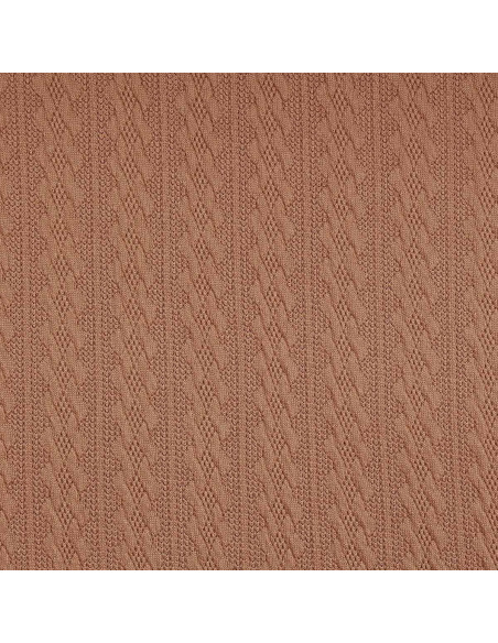 Tissu maille tricot jacquard - Beige foncé