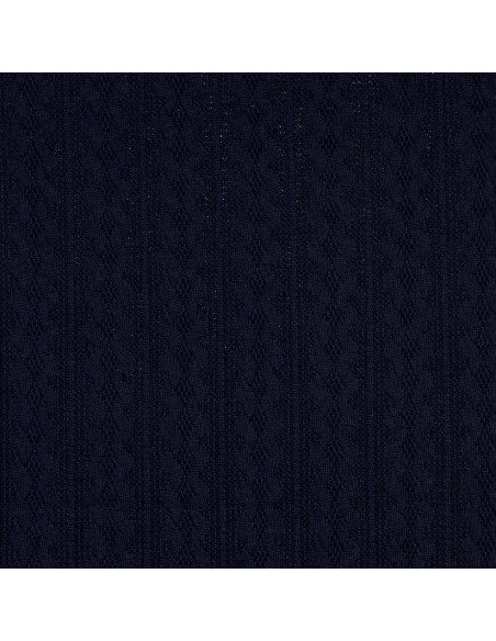 Tissu maille tricot jacquard - Bleu marine