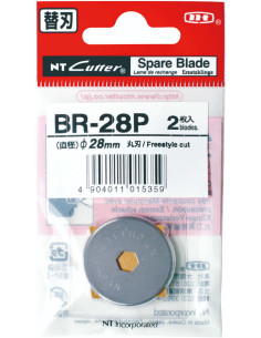 2 lames de rechange droites pour cutter rétractable NT Cutter 28 mm