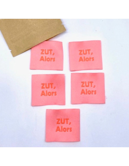 Lot de 5 étiquettes tissées à coudre Zut Alors