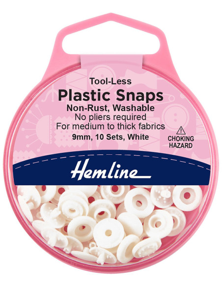 Boutons pression magiques sans pince 9 mm - Blanc