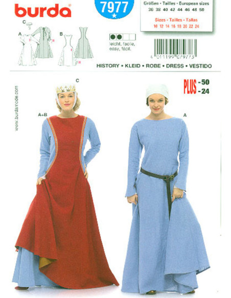 Patron robe historique - Burda 7977
