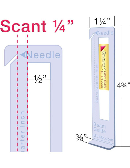 Règle de placement et 6 guides de couture avec adhésif