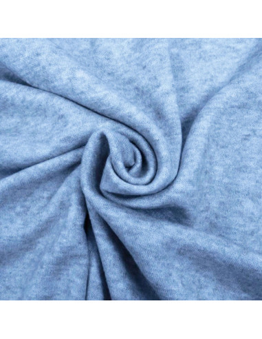 Tissu maille angora - Bleu