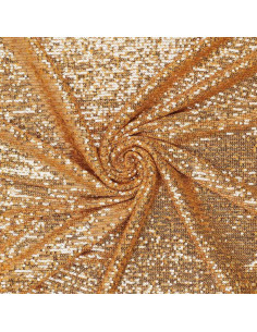 Tissu stretch sequins - Doré