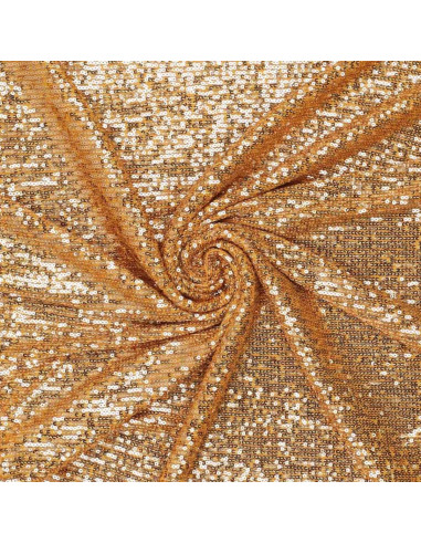 Tissu stretch sequins - Doré