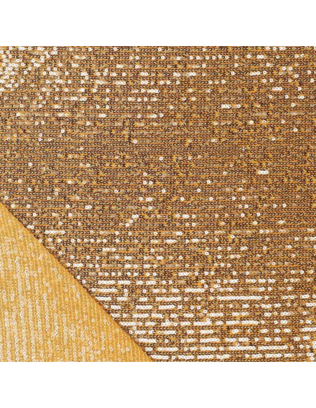 Tissu stretch sequins - Doré