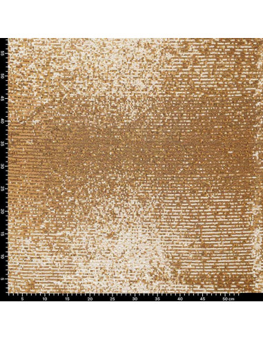 Tissu stretch sequins - Doré
