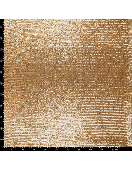 Tissu stretch sequins - Doré
