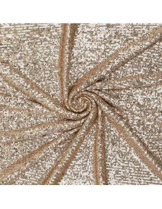 Tissu stretch sequins - Champagne