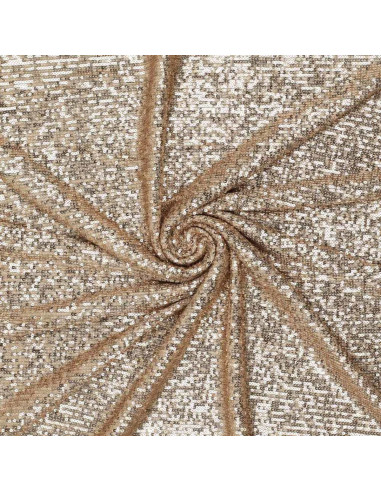 Tissu stretch sequins - Champagne