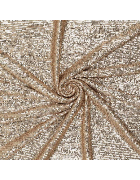 Tissu stretch sequins - Champagne